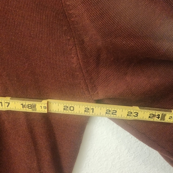 Pronto Uomo Brown 100% Extra Fine Merino Wool Sweater Mens Large - Picture 8 of 9